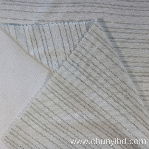 Good Design POLY90% LX10% Stretchy and Soft Stripes Pattern Single Jersey Filigreework Fabric for Garments